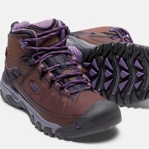 KEEN Women's Targhee EXP Mid Waterproof Hiking Shoes - French Roast/Purple